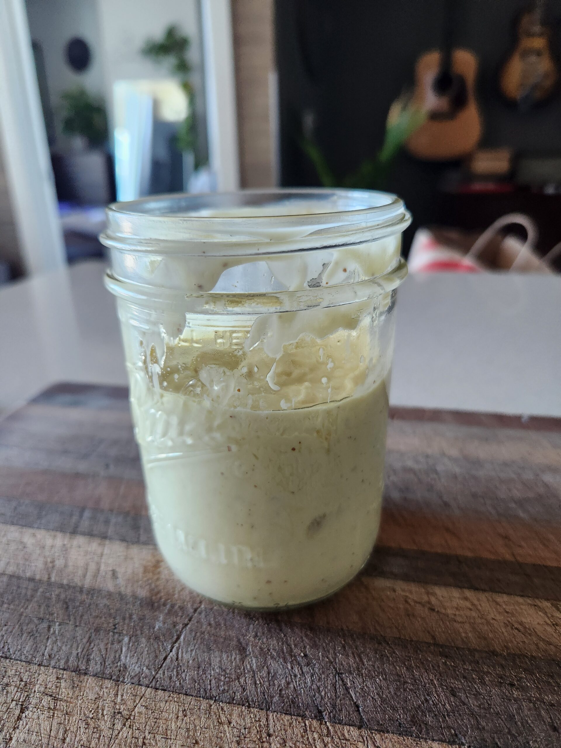 Homemade Avocado Oil Mayo in a Mason Jar