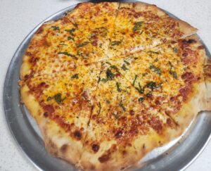 Sourdough Pizza Dough, cooked cheese pizza